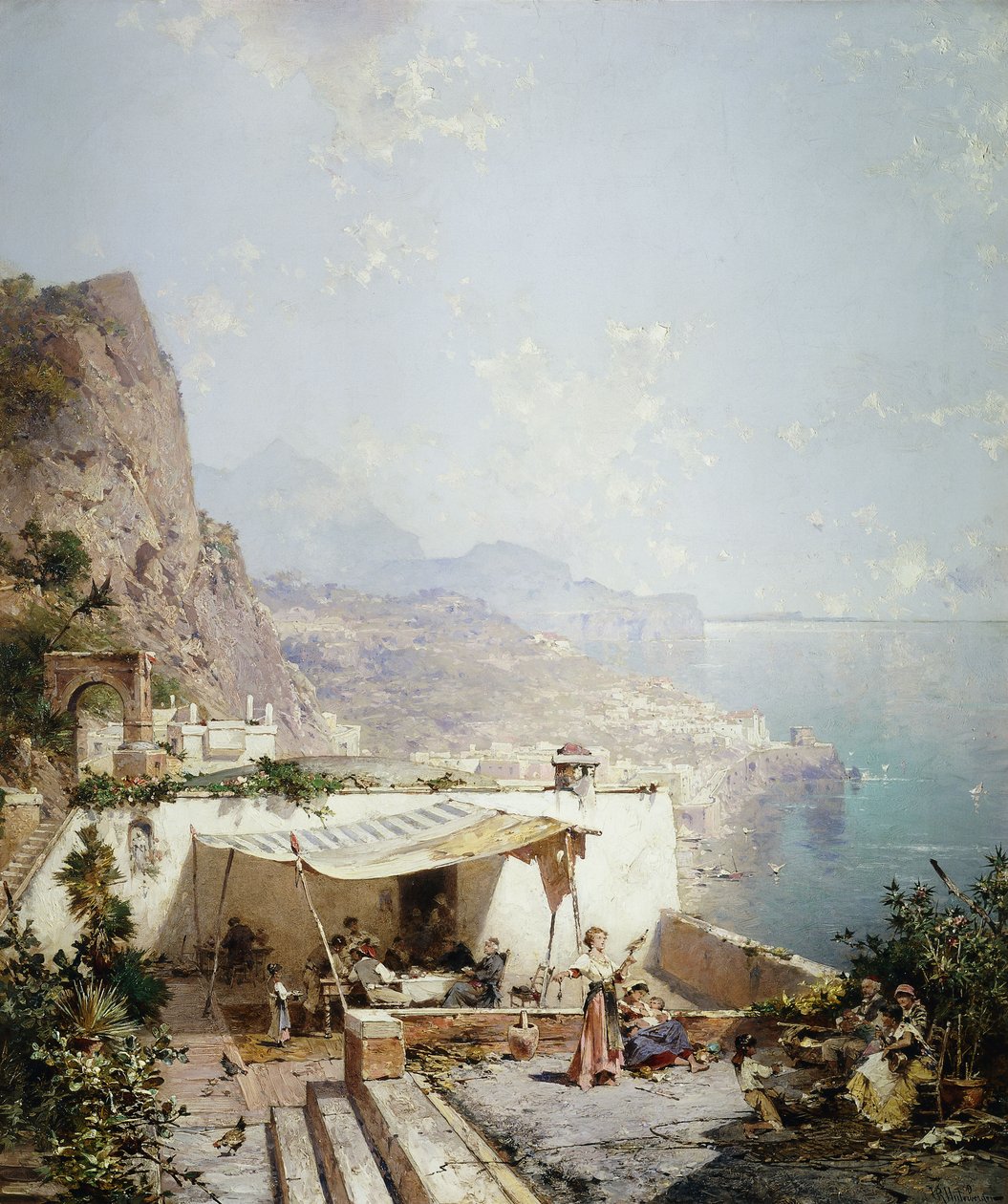 Amalfi - Salernonlahti; Amalfi - Golfe de Salerne, tekijältä Franz Richard Unterberger
