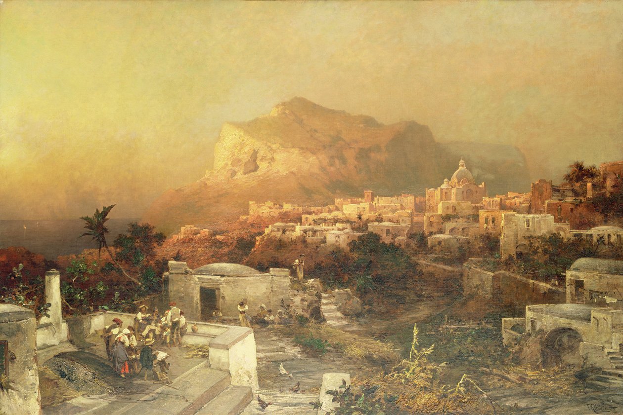 Capri, n. 1870-1879 (öljy kankaalle) tekijältä Franz Richard Unterberger