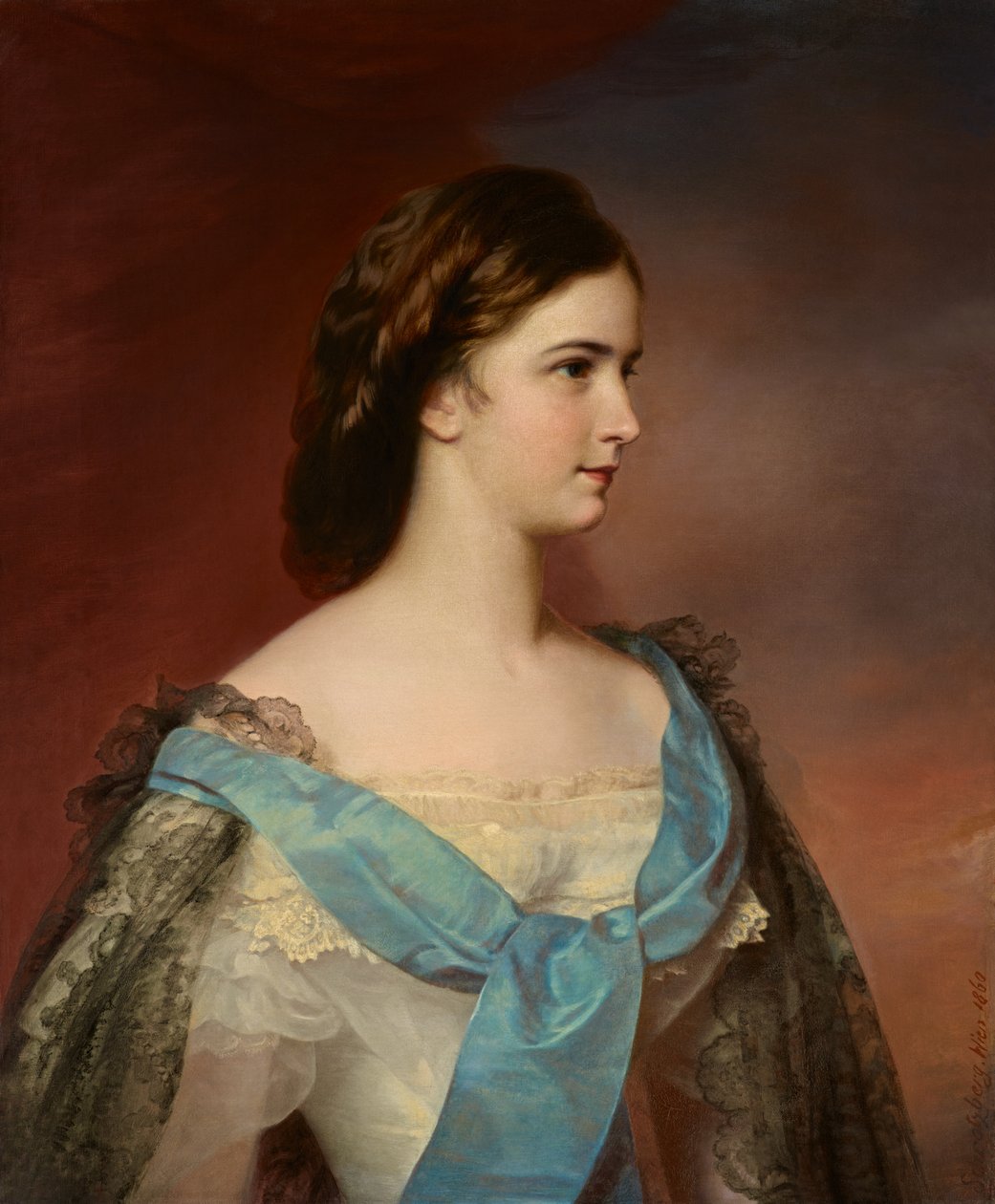Saksa: Itävallan keisarinna Elisabethin muotokuva (1837-1898) Itävallan keisarinna Elisabethin muotokuva (1837-1898) tekijältä Franz Schrotzberg