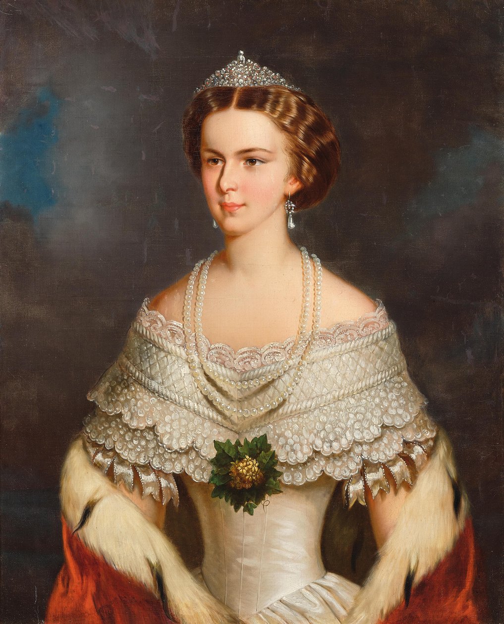 Muotokuva Elisabetista Baijerista, 1854. tekijältä Franz Schrotzberg