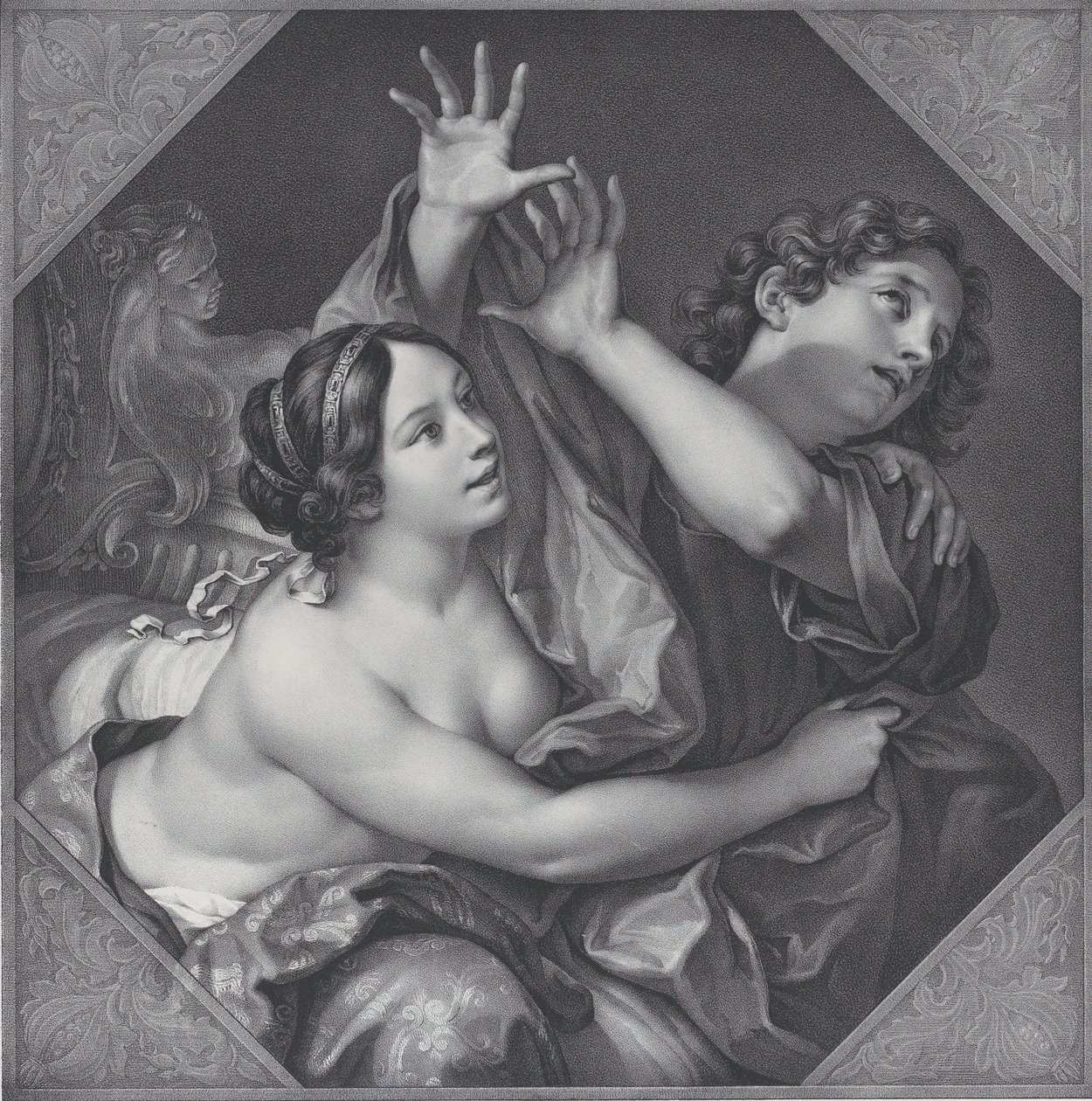 Joosefin ja Potifarin vaimo, 1837. tekijältä Franz Seraph Hanfstaengl