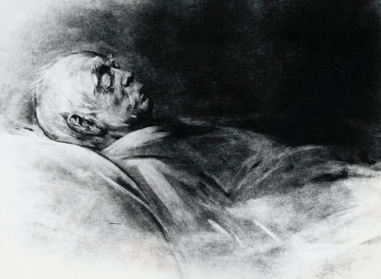 Otto von Bismarck (1815-1898) kuolinvuoteellaan tekijältä Franz Seraph von Lenbach