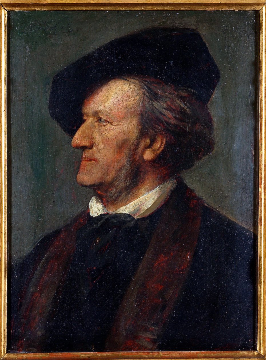 ""Säveltäjä Richard Wagnerin muotokuva"" (Säveltäjä Richard Wagnerin (1813-1883) muotokuva) Franz von Lenbachin (1836-1904) maalaus - 1871 - Öljy puulle - Richard Wagner Museum, Bayreuth tekijältä Franz Seraph von Lenbach