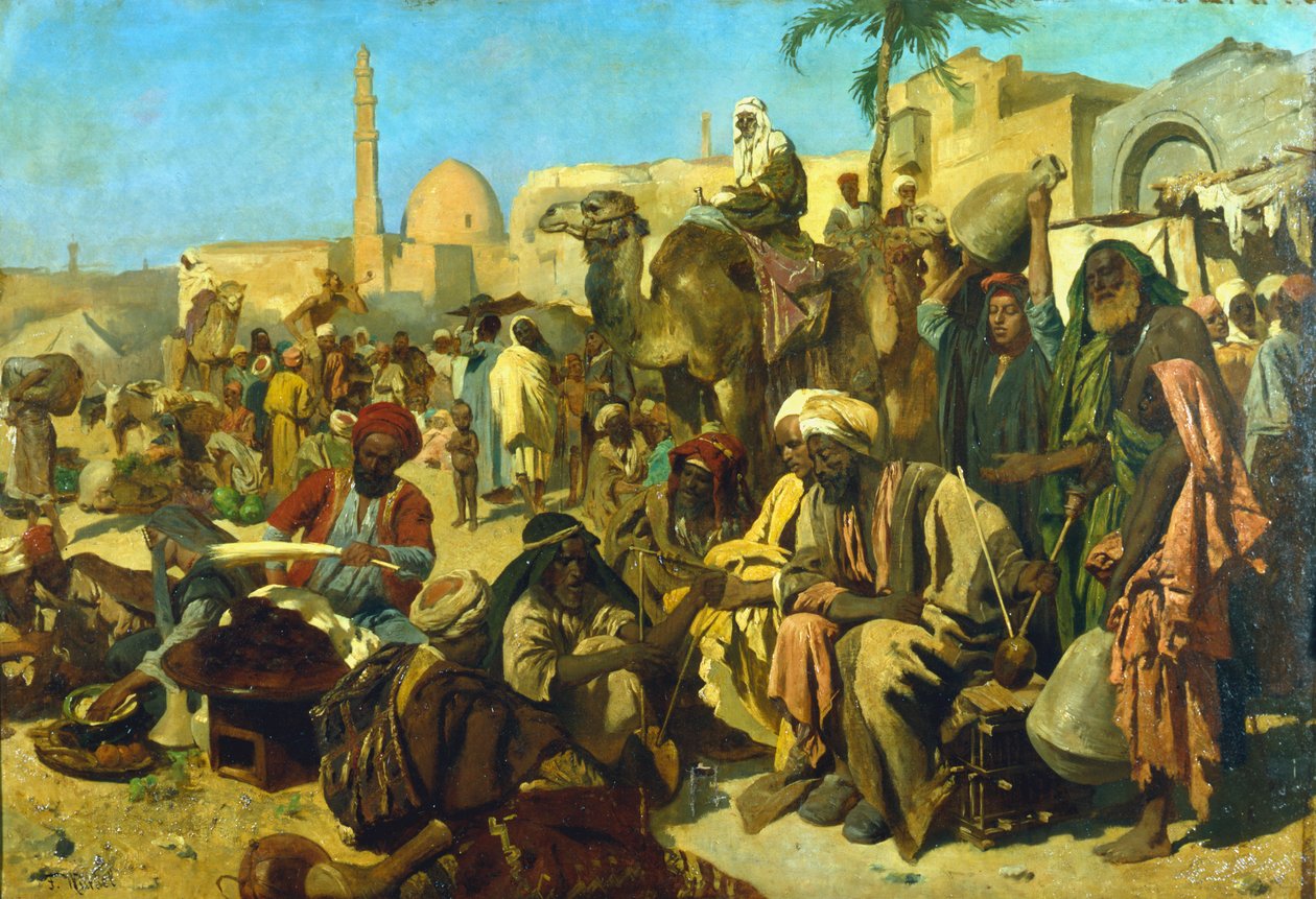 "Kairon markkinat", 1800-luvun lopulla tekijältä Franz Theodor Wurbel