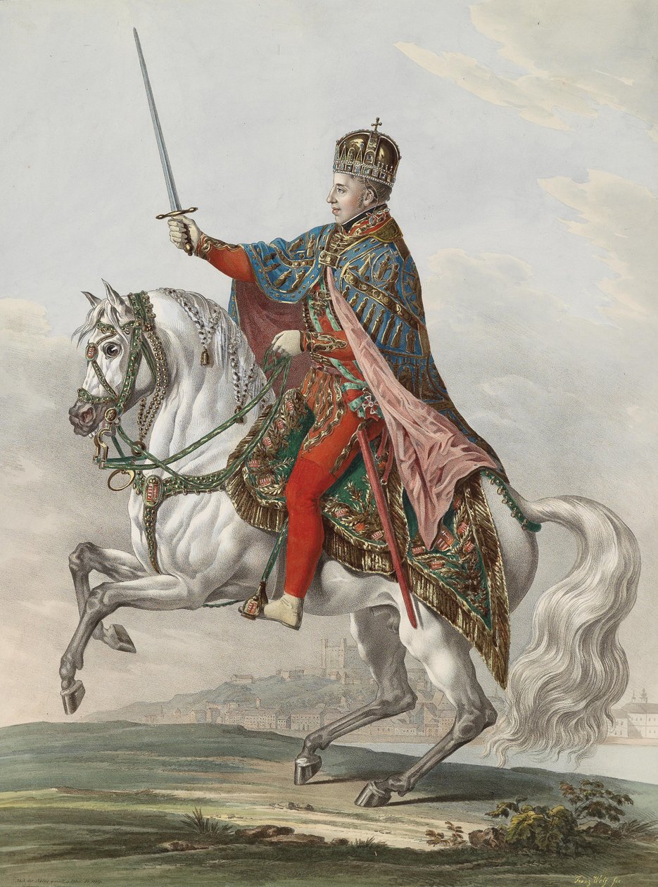 Itävallan keisari Ferdinand I Unkarin kuninkaana 1830 tekijältä Franz Wolf