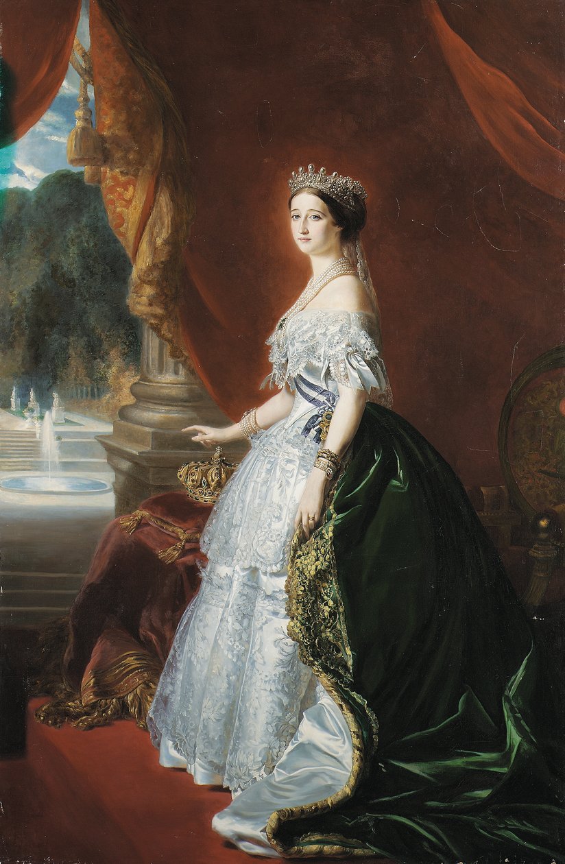 Keisarinna Eugénien täyspitkä muotokuva (öljy kankaalle) tekijältä Franz Xaver  Winterhalter (after)