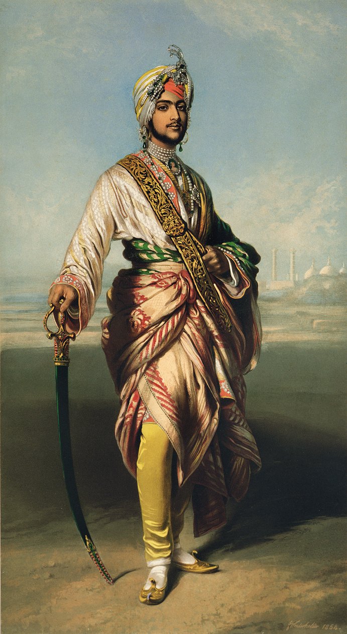 Duleep Singh, Lahoren maharadža (1838-93), 1854, litografia R.J. Lane (litografia) tekijältä Franz Xaver Winterhalter