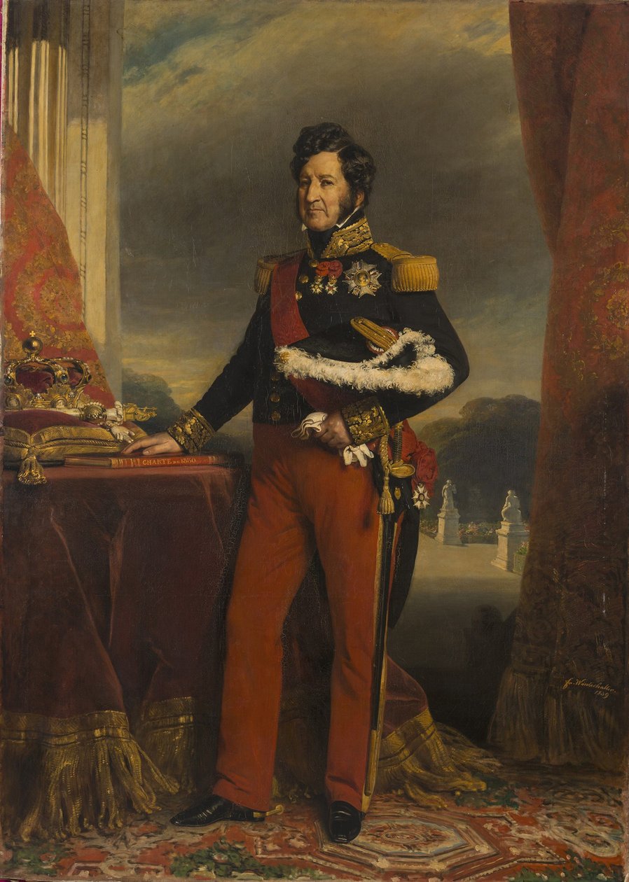 Ranskalainen:  Louis-Philippe 1er, Roi des Francais (1773-1850) Louis Philippe I kenraaliupseerin univormussa. tekijältä Franz Xaver Winterhalter