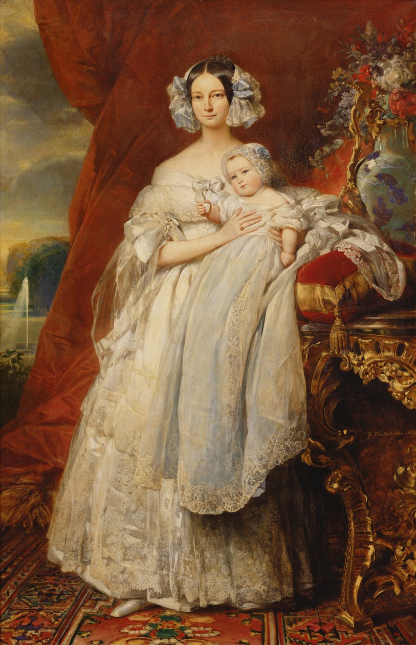 Helene-Louise de Mecklembourg-Schwerin, Orléansin herttuatar (1814-58) poikansa kanssa Pariisin kreivi (1838-94) 1839 (öljy kankaalle) tekijältä Franz Xaver Winterhalter