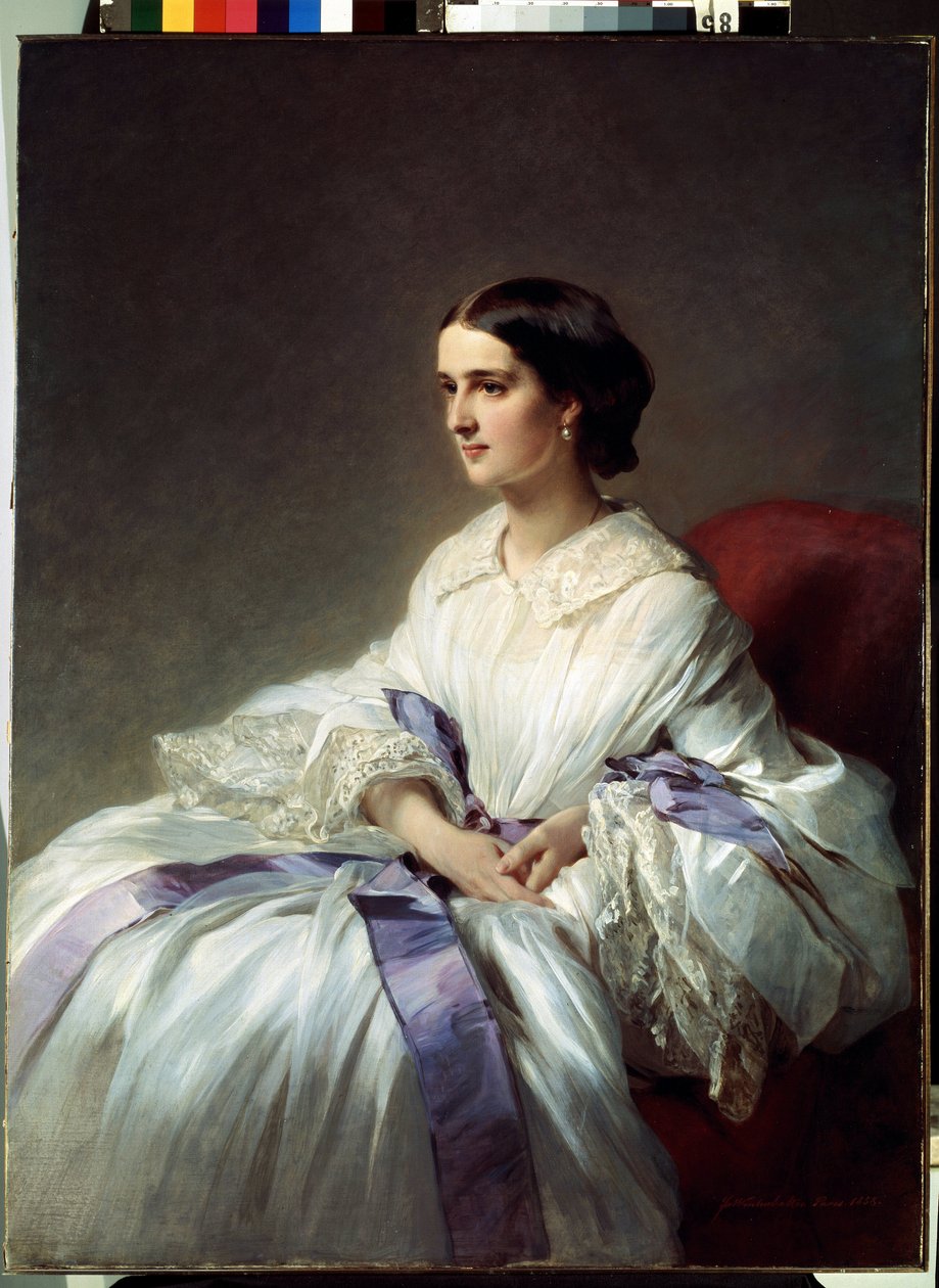 Kreivitär Olga Shuvalovan muotokuva (kreivitär Olga Shuvalovan muotokuva). Franz Xavier Winterhalterin (1805-1873) maalaus. Öljy kankaalle tekijältä Franz Xaver Winterhalter