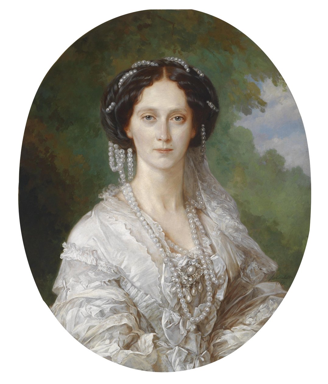 Venäjän keisarinna Maria Aleksandrovna (1824-1880), s. Hessenin ja Reinin prinsessa Marie (Maximilienne Wilhelmine Marie) - Muotokuva Maria Aleksandrovnasta (1824-1880), Venäjän keisarinna - Franz Xaver Winterhalterin (1805 -1873) maalaus ) tekijältä Franz Xaver Winterhalter