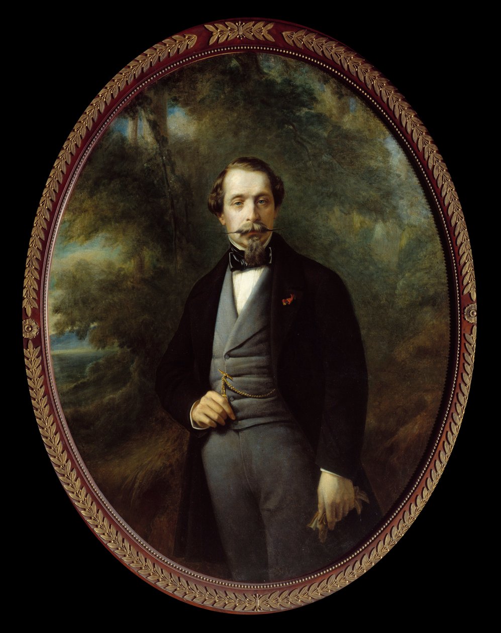Muotokuva Napoleon III:n (1808 - 1873) jalassa. Maalaus Francois Xavier (Franz Xaver) Winterhalter (1806-1873), öljy kankaalle 110x140 cm, Ec. Kaikki. tekijältä Franz Xaver Winterhalter