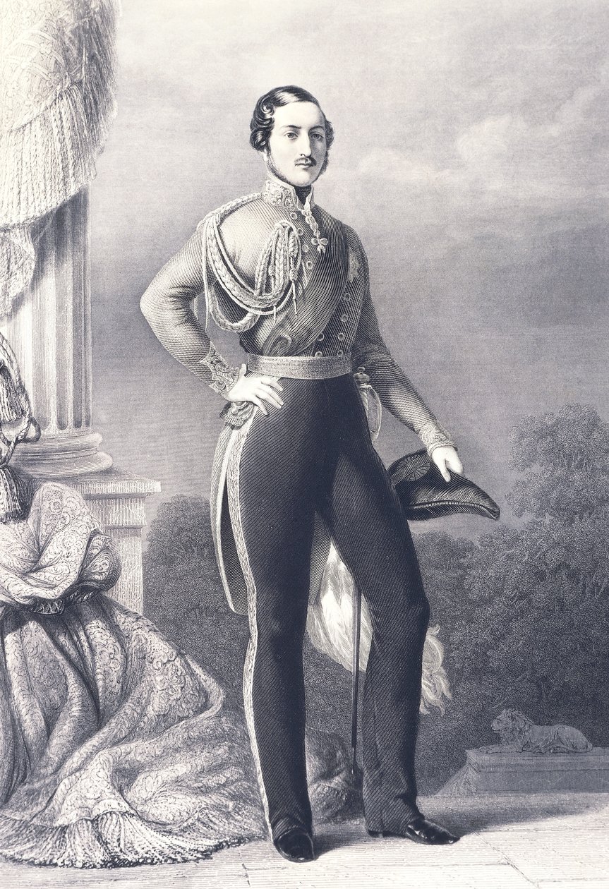 Muotokuva Albert Saxe-Coburg-Gothasta, kuningatar Victorian ja Yhdistyneen kuningaskunnan prinssipuolison aviomiehestä, Franz Xaver Winterhalter, print tekijältä Franz Xaver Winterhalter