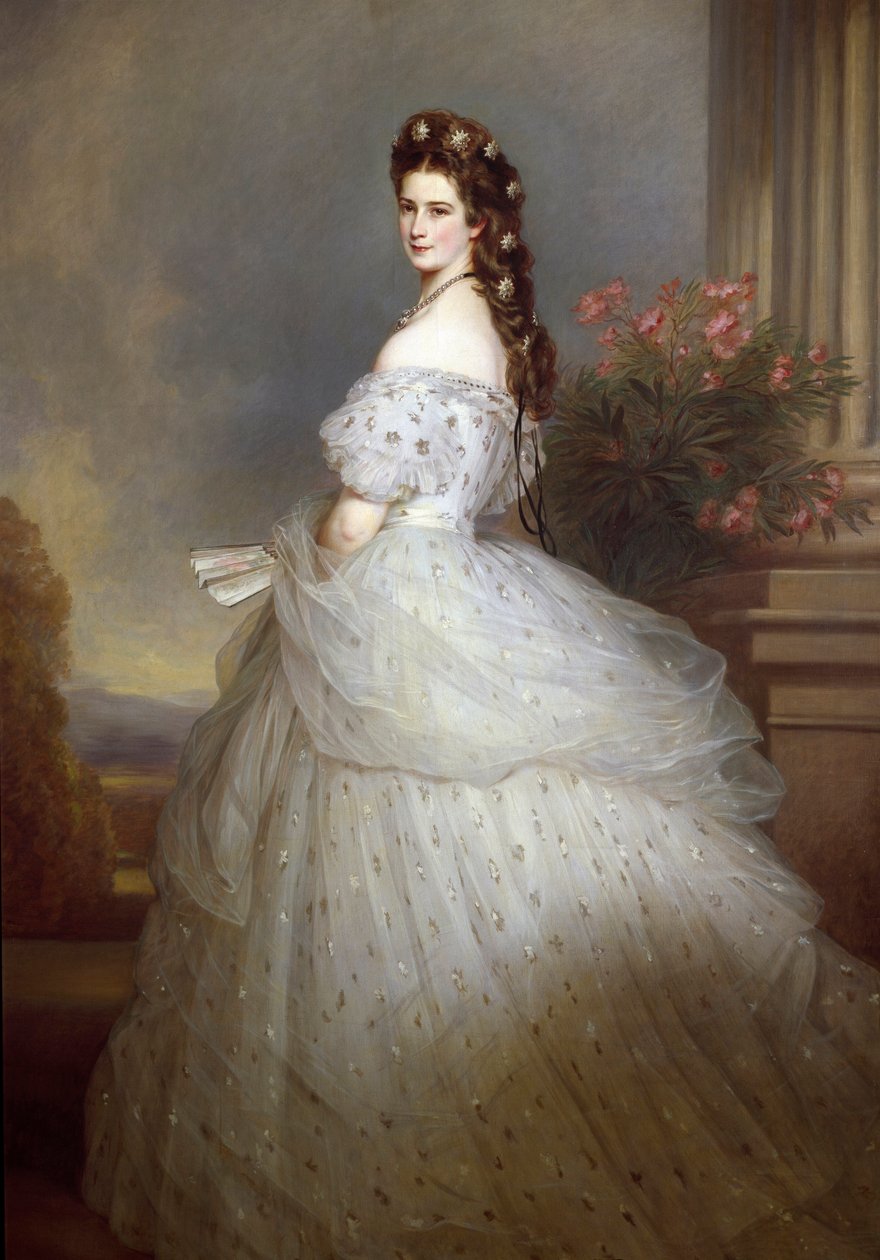 Muotokuva Elisabeth de Wittelsbachista (1837-1898) (sissi), Itävallan keisarista (1854-1898) ja Unkarin kuningattaresta (1867-1898) Franz Xaver Winterhalterin (1806-1873) maalaus tekijältä Franz Xaver Winterhalter