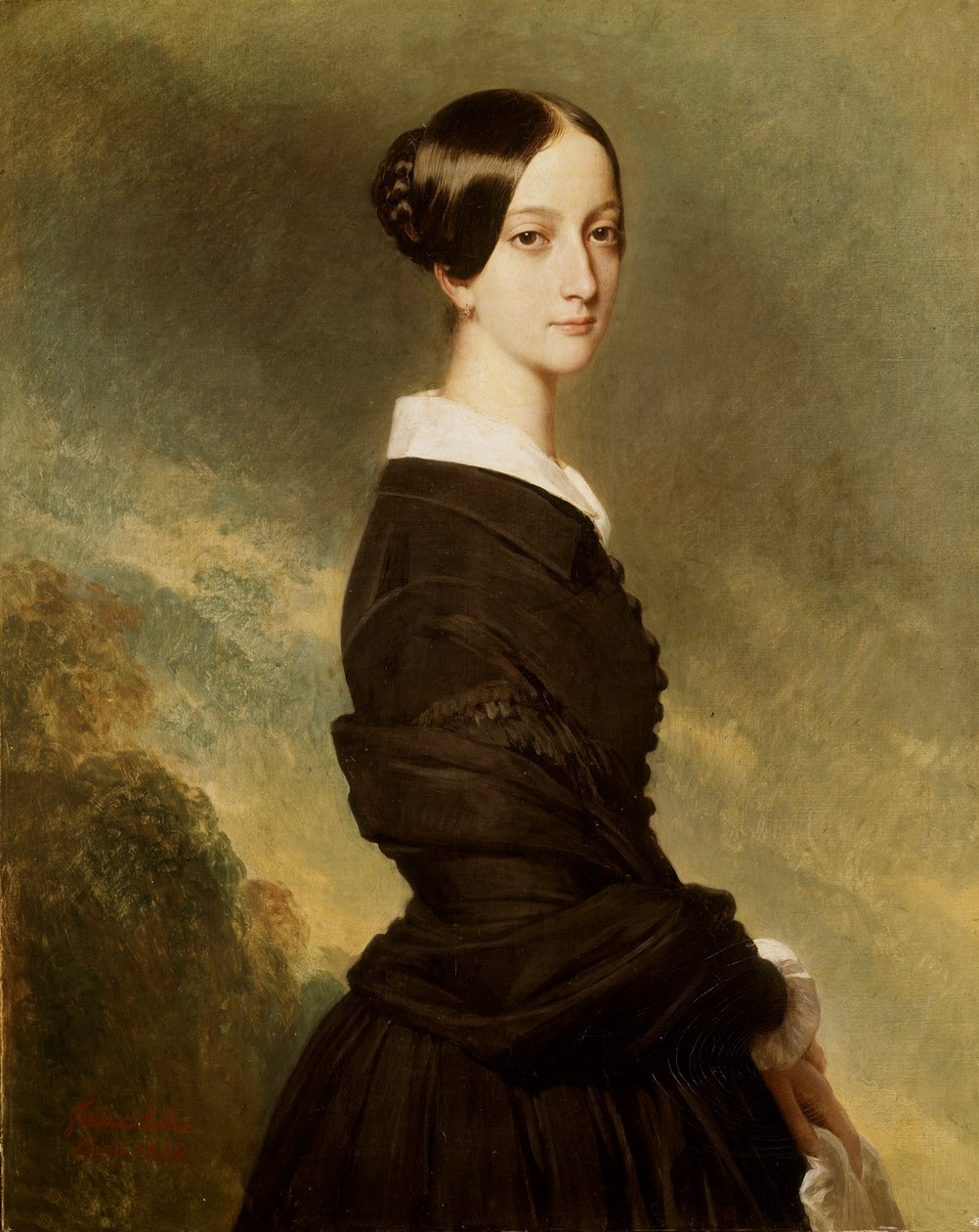 Joinvillen prinsessan Francoise Caroline de Bourbon Bragançan muotokuva tekijältä Franz Xaver Winterhalter