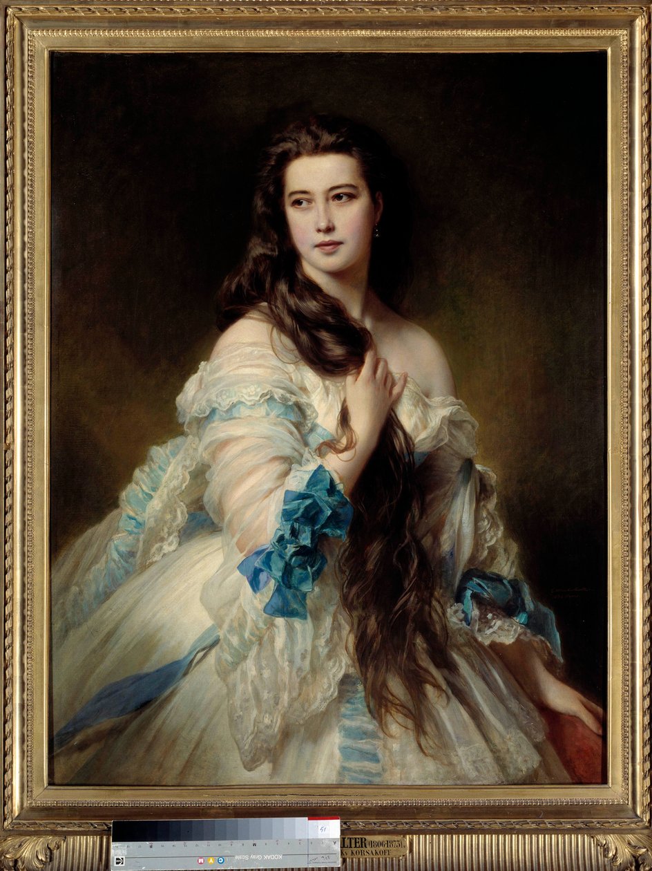 Rouva Barben muotokuva Rimski-Corsakovin (1833-1878). Franz Xaver Winterhalterin (1806-1873) maalaus 1864. Dim. 1,7 x 0,9 m. Pariisi, Musee d