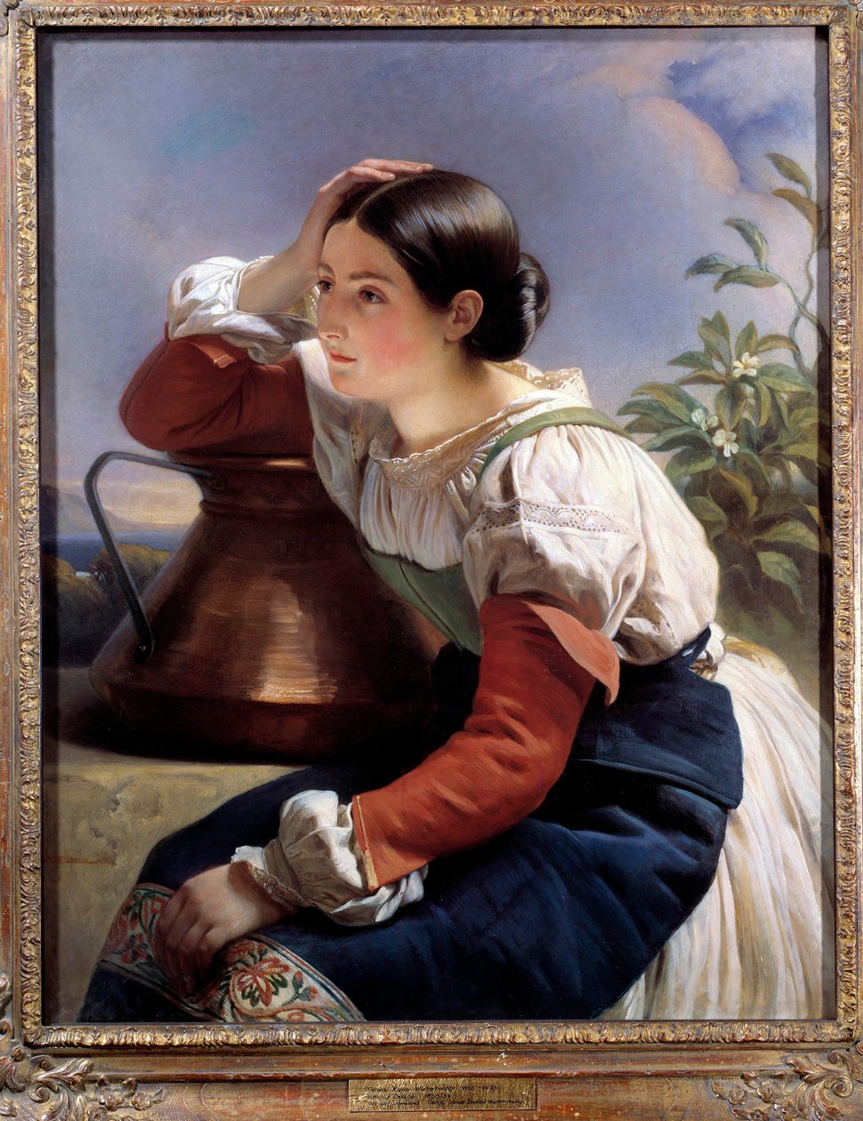 Nuoren italialaisen muotokuva kaivolla Xaver Winterhalterin (1806-1873) maalaus 1833. Yksityiskokoelma tekijältä Franz Xaver Winterhalter