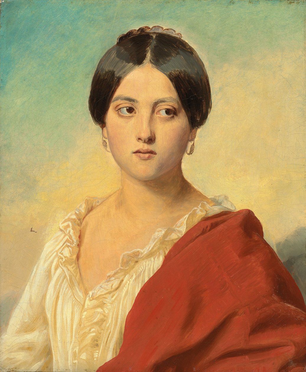 Italialaisen tytön muotokuva, puolipitkä, n. 1834 tekijältä Franz Xaver Winterhalter