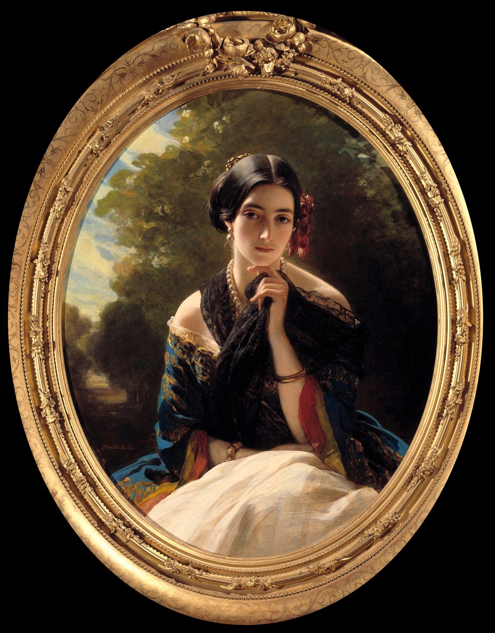 Sayn Wittgensteinin prinsessan muotokuva Sayn (Sayn-Wittgenstein) Xaver Winterhalterin (1806-1873) maalaus 1849. Yksityinen kokoelma tekijältä Franz Xaver Winterhalter