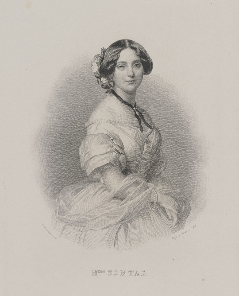 Oopperalaulaja Henriette Sontagin muotokuva 1806-1854, n. 1850. tekijältä Franz Xaver Winterhalter