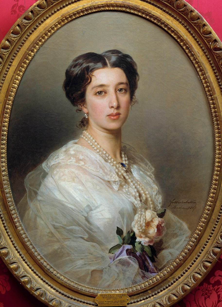 Xaver Winterhalterin (1806-1873) prinsessa Gagarin Stourzan maalaus 1857 Firenzen taidemuseo tekijältä Franz Xaver Winterhalter