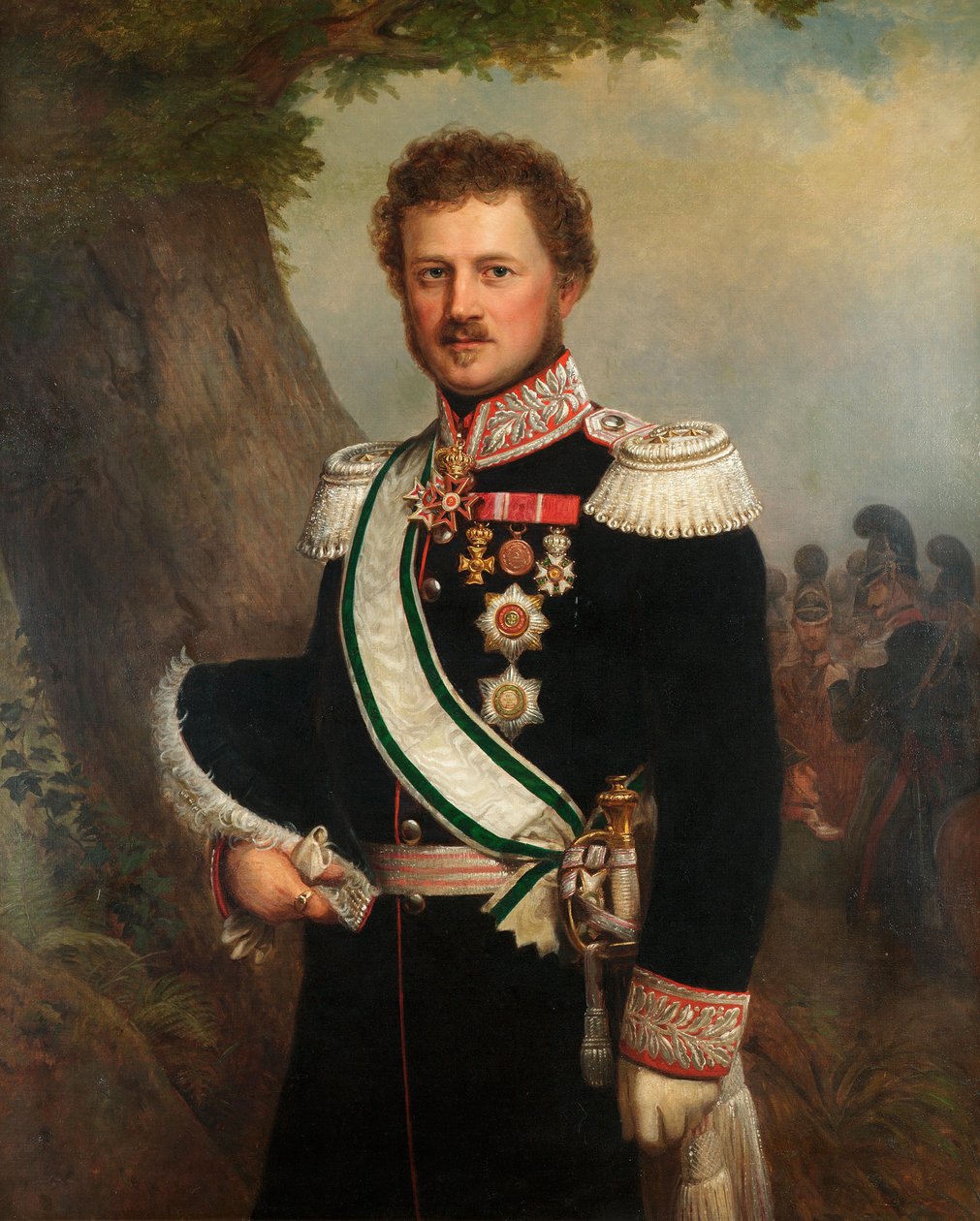 Hessenin ja Reinin prinssin Emilin muotokuva 1790-1858, n. 1850. tekijältä Franz Xaver Winterhalter School of .
