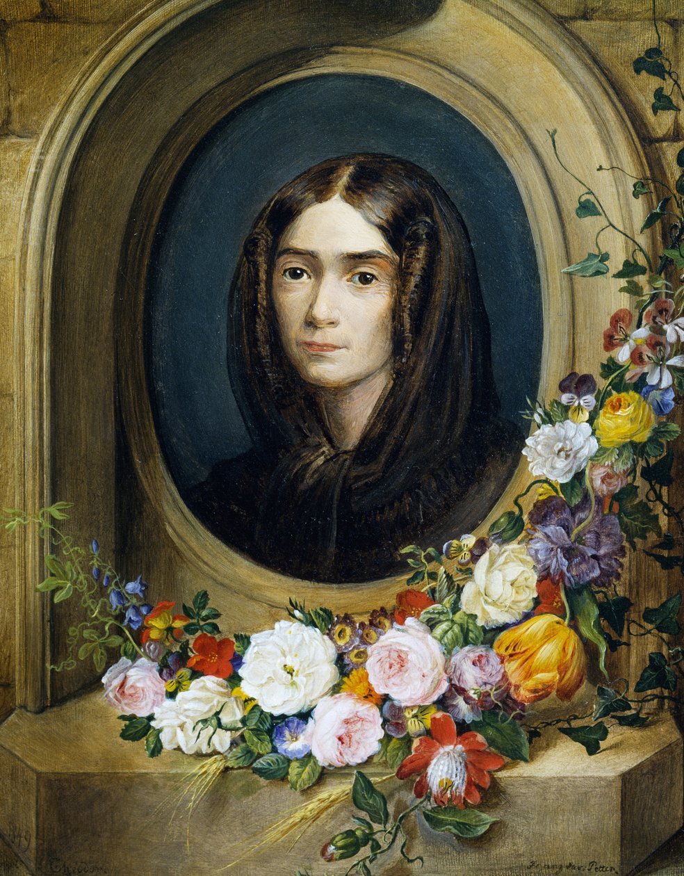 Katharina Petterin (s. 1849) muotokuva. Franz Xavier Petterin (1791-1866) maalaus tekijältä Franz Xavier Petter