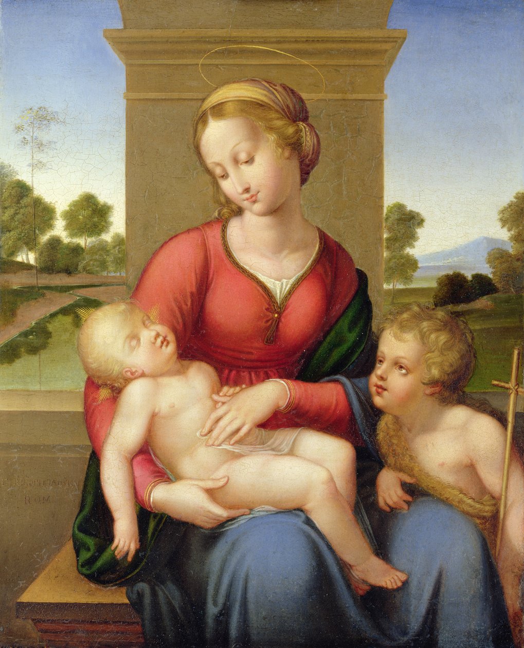 Madonna lapsen kanssa ja nuori Johannes Kastaja tekijältä Franz and Johannes 1788 1860 Riepenhausen