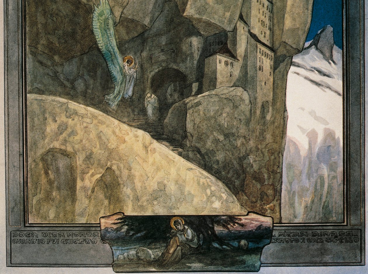 Itävalta, Wien, kuvitus Dante Alighierin jumalallisesta komediasta (Taivas, laulu XXI), kirjoittanut Franz von Bayros, yksityiskohta tekijältä Franz von (1866 1924) Bayros