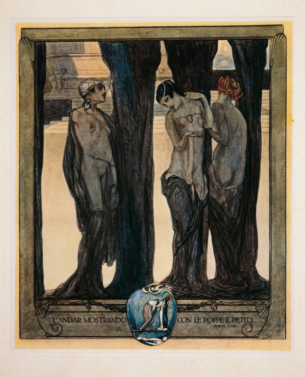 Itävalta, Wien, Franz von Bayrosin kuvitus Dante Alighierin jumalallisesta komediasta (Purgatory, laulu XXIII) tekijältä Franz von (1866 1924) Bayros