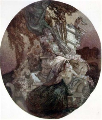 Nainen helmien kanssa tekijältä Franz von Bayros (1866 1924)