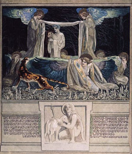 Kuvitus Danten jumalallisesta komediasta, Inferno, 1921 (wc paperilla) tekijältä Franz von Bayros
