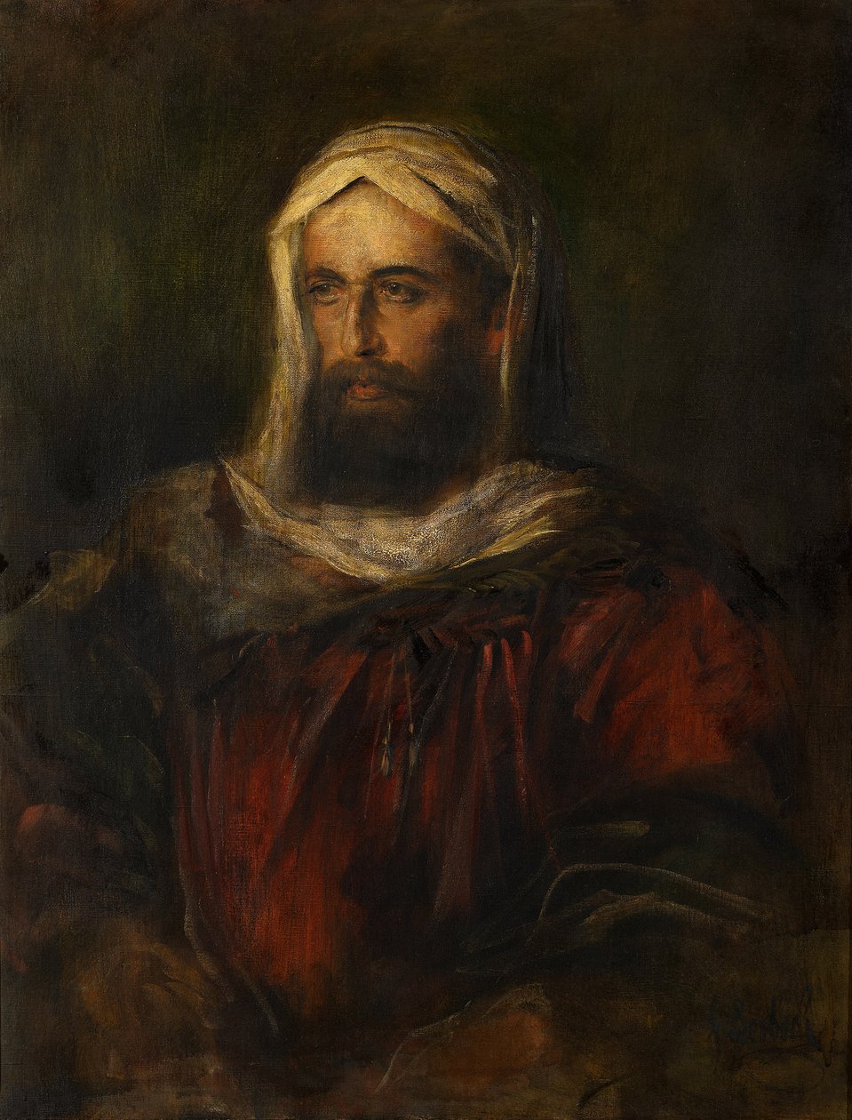 Hermann Levin muotokuva itämaisessa puvussa tekijältä Franz von Lenbach