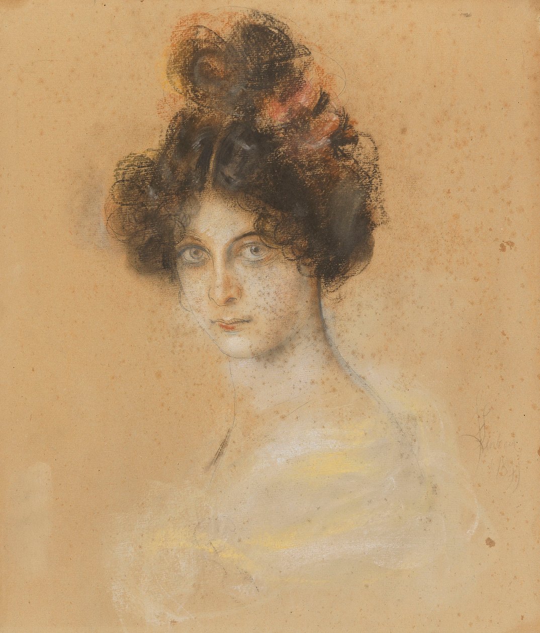 Franz von Lenbach - Muotokuva australialaisesta kankaanitanssija Saharetista, 1899. tekijältä Franz von Lenbach