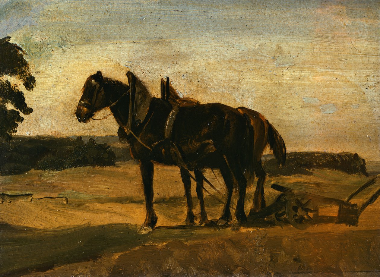 Hevoset auran edessä tekijältä Franz von Lenbach