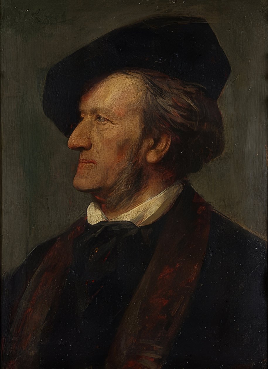 Säveltäjä Richard Wagnerin (1813-1883) muotokuva. 1871 tekijältä Franz von Lenbach