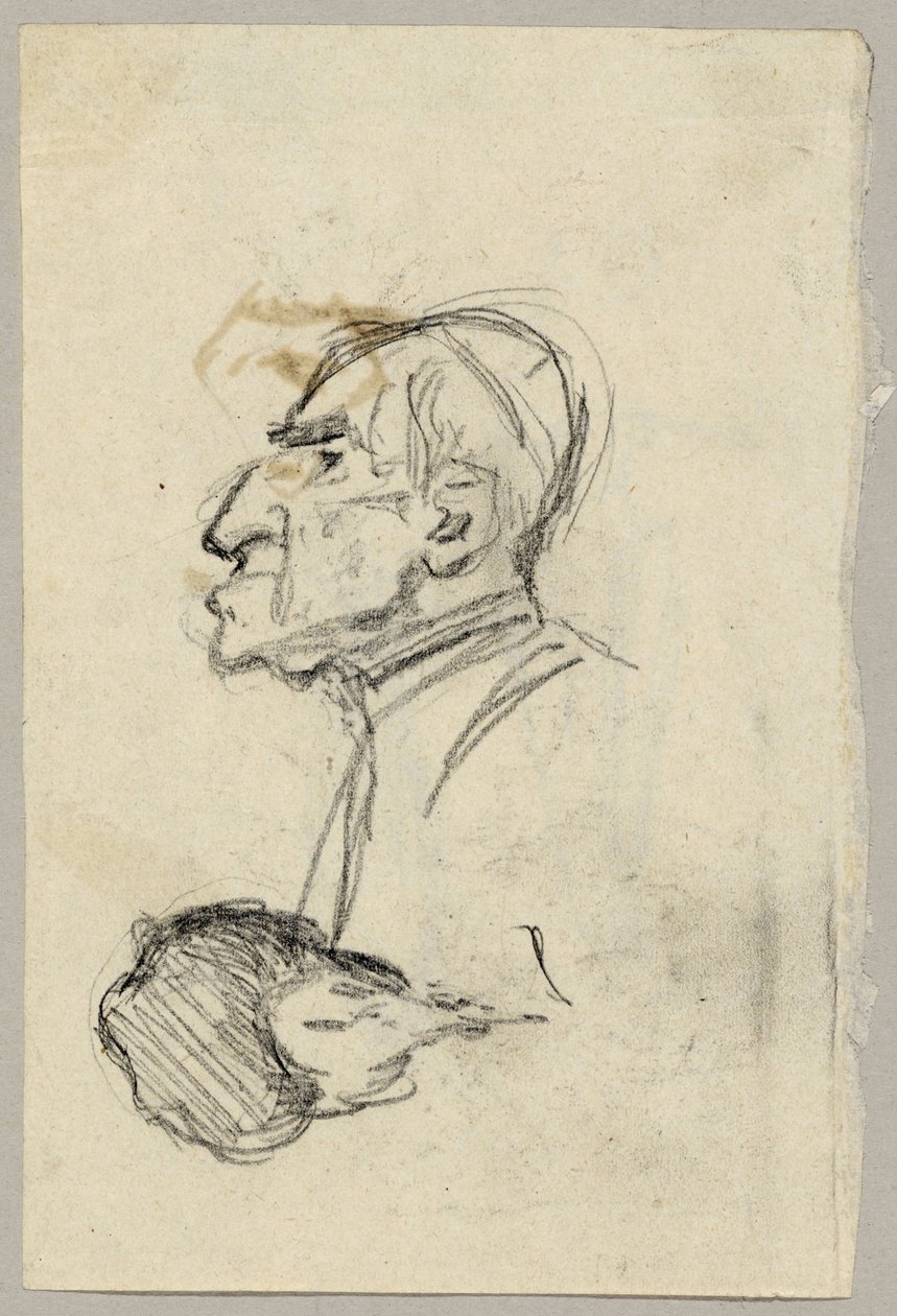 Muotokuvatutkimus kardinaalista, verso: muuli takaa katsottuna (?) tekijältä Franz von Lenbach