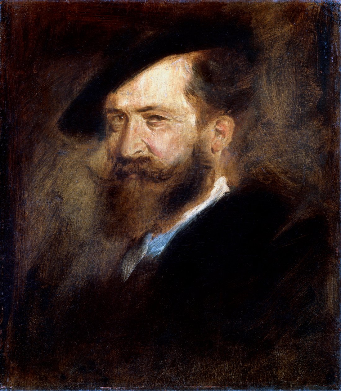 Taiteilija Wilhelm Buschin muotokuva, 1832-1908, 1877-1880. tekijältä Franz von Lenbach