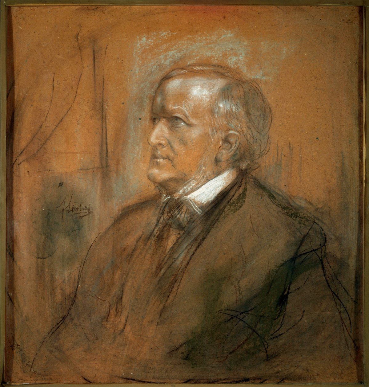 Säveltäjä Richard Wagnerin muotokuva, 1813-1883, 1868. tekijältä Franz von Lenbach