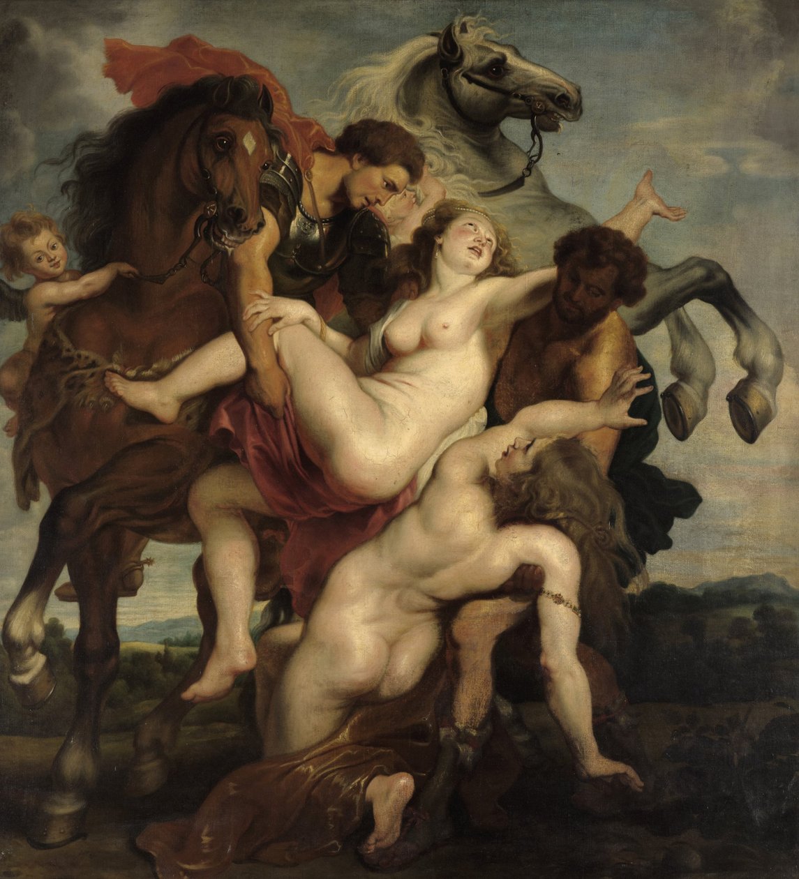 Leukippoksen tyttäret, kopio Rubensin maalauksen jälkeen Münchenissä tekijältä Franz von Lenbach, Peter Paul Rubens