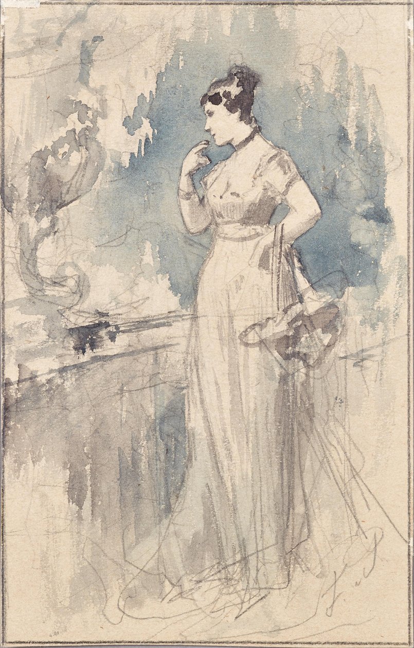 Lady in langem Kleid tekijältä Franz von Persoglia
