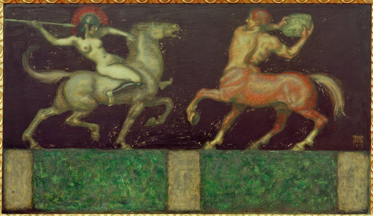 Amazone ja Kentaur tekijältä Franz von Stuck