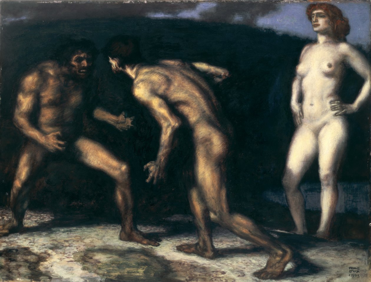 Taistelu naisesta tekijältä Franz von Stuck