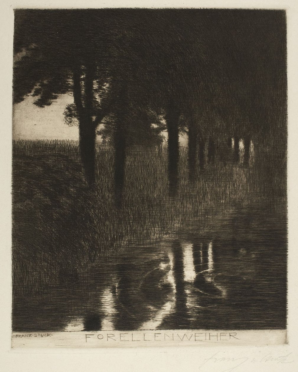 Taimenlampi (Trout Pond) tekijältä Franz von Stuck