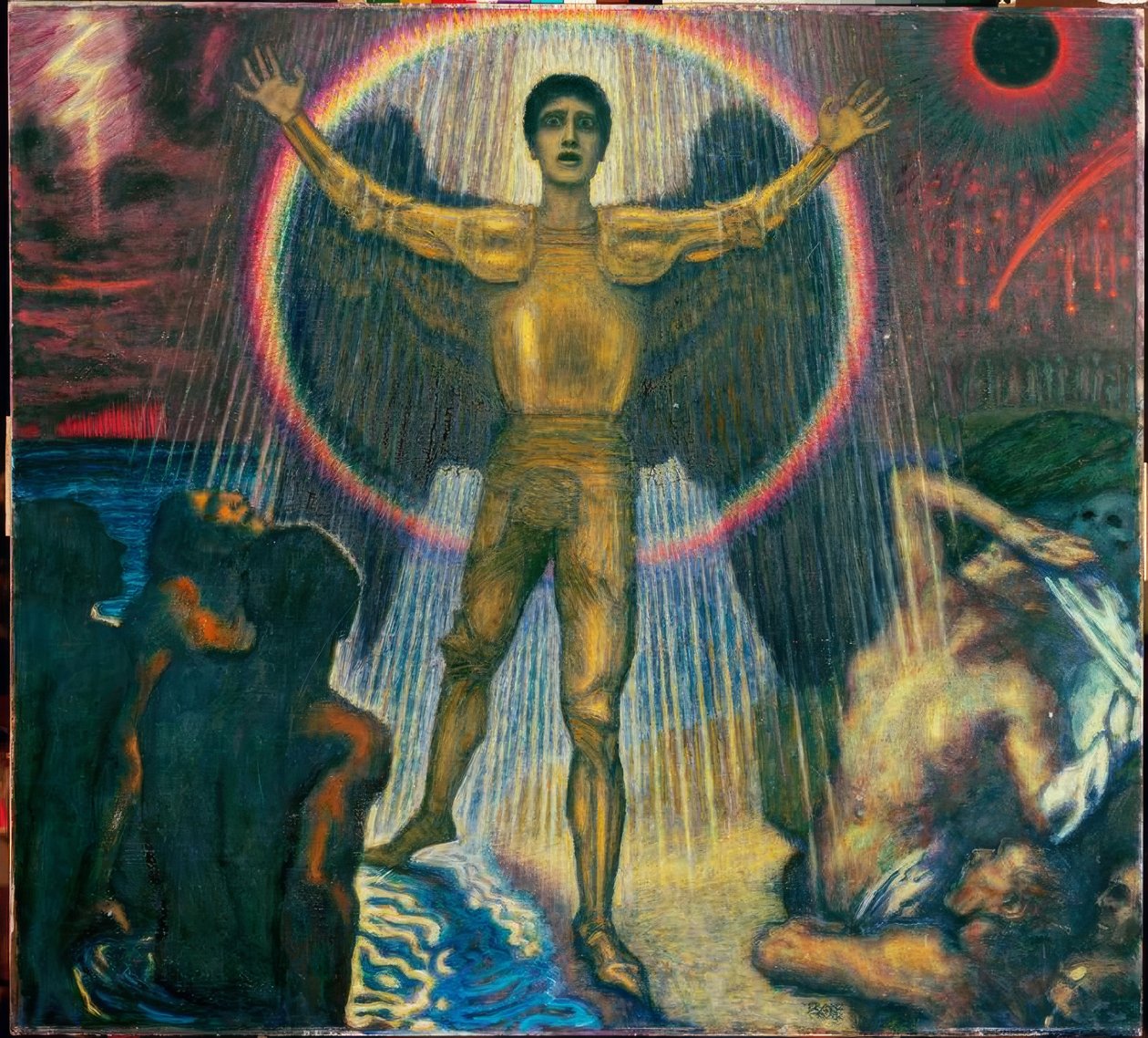 Franz von Stuck, Der Engel des Gerichts / Gemälde, um1922 tekijältä Franz von Stuck