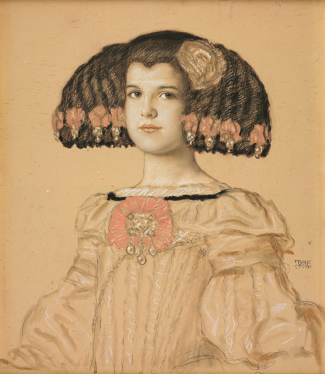 Taiteilijan tyttären Marian muotokuva espanjalaisasussa, 1908 tekijältä Franz von Stuck