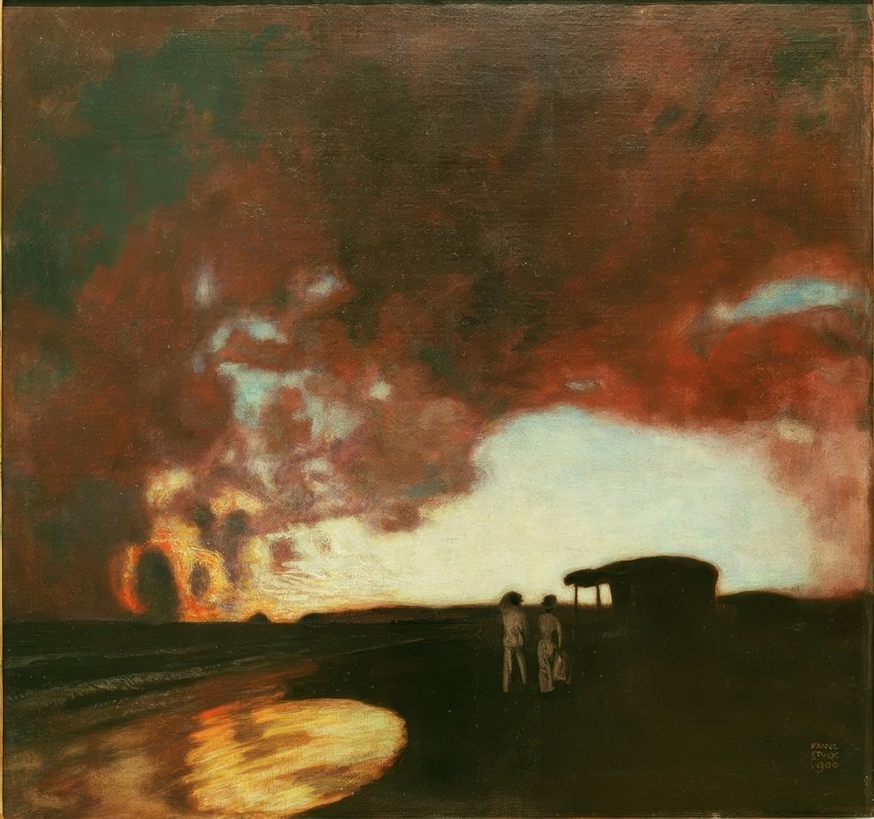 Sonnenuntergang am Meer tekijältä Franz von Stuck
