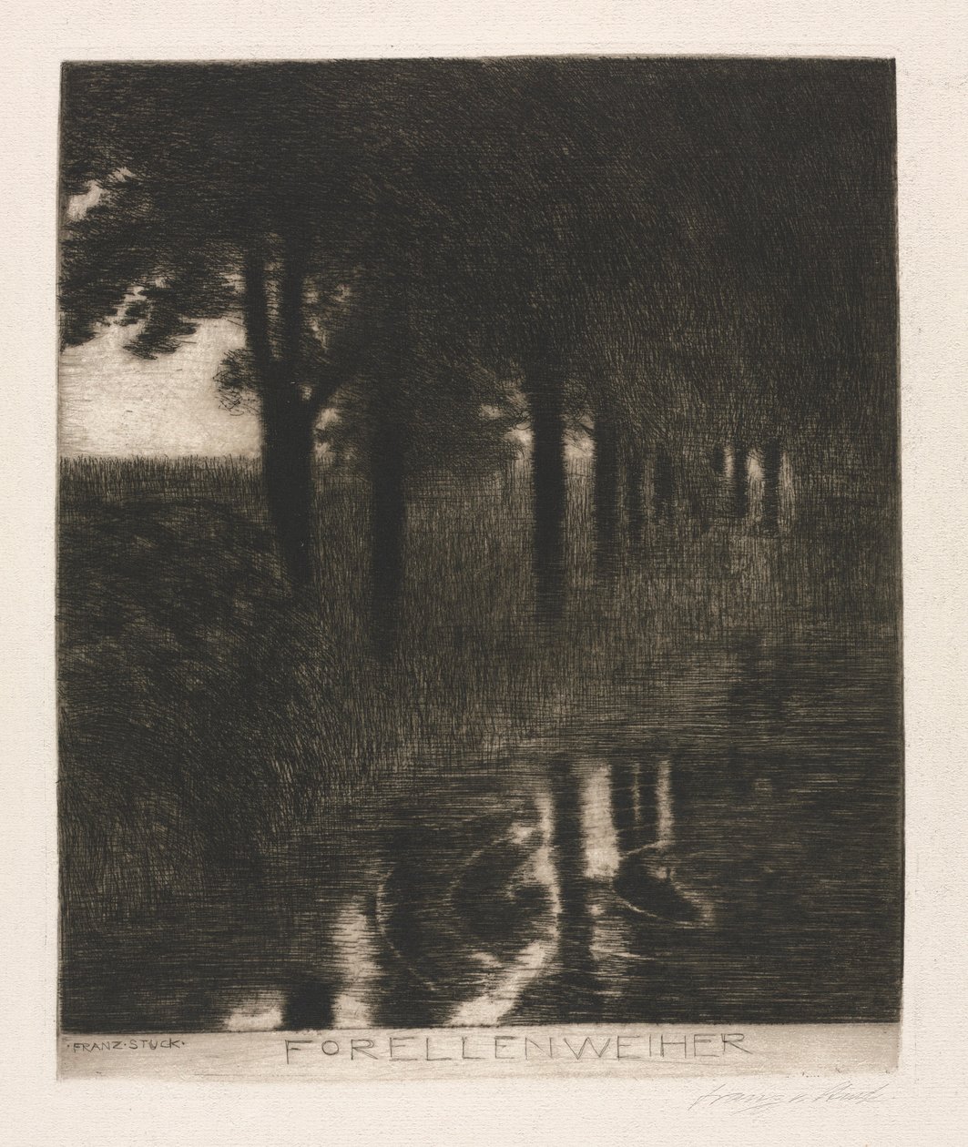Taimen lampi. tekijältä Franz von Stuck