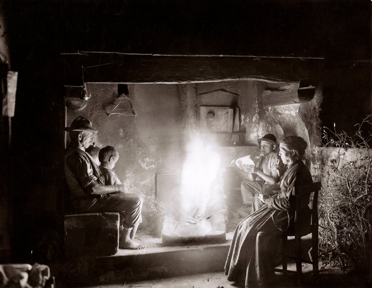 Talonpoikaperhe Firenzen lähellä, n. 1900 (lasilevy) tekijältä Fratelli Alinari Fratelli Alinari