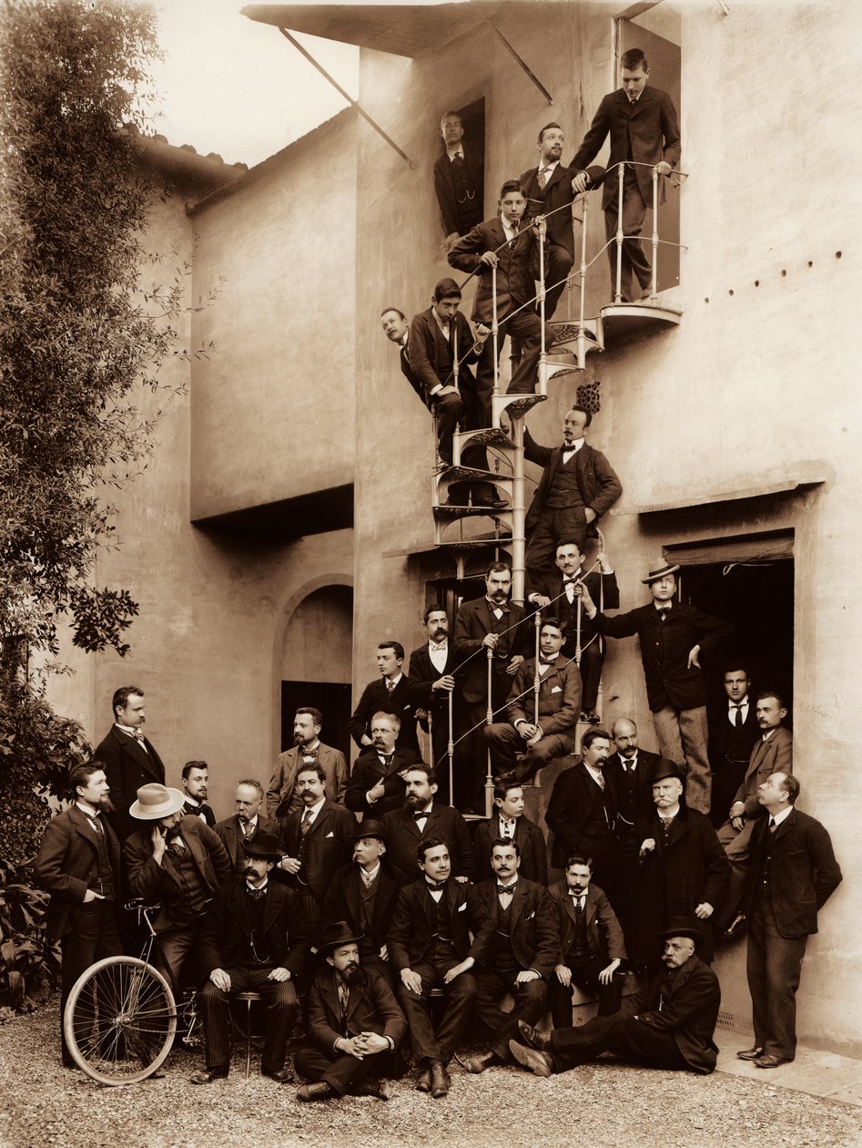 Muotokuva Alinari Brothers -valokuvauslaitoksen työntekijöistä Firenzessä, 1899 (lasilevy) tekijältä Fratelli Alinari Fratelli Alinari